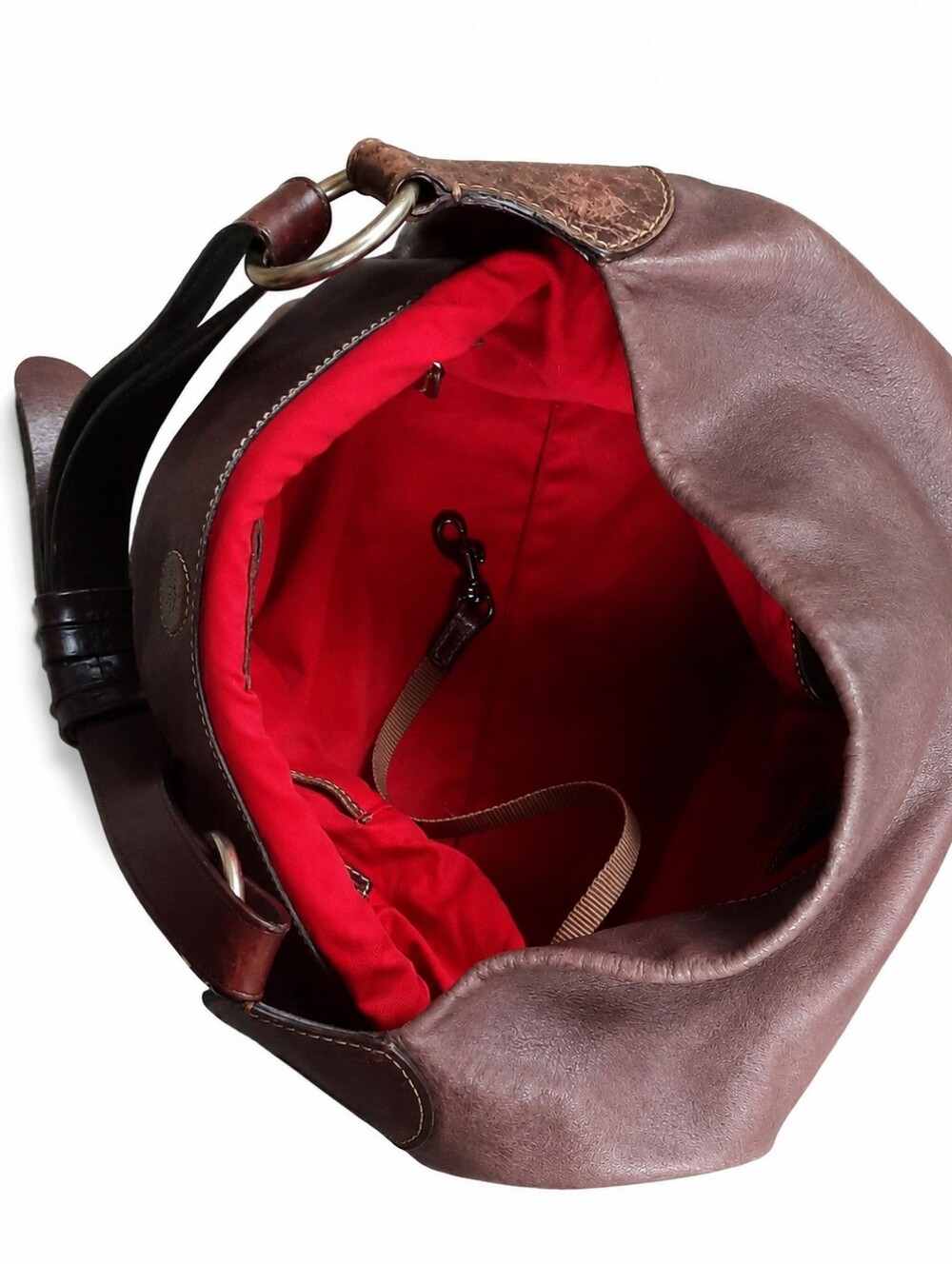 Dooney & Bourke Florentine leatherhobo tan brown leather w gold-tone hardware - Picture 8 of 9